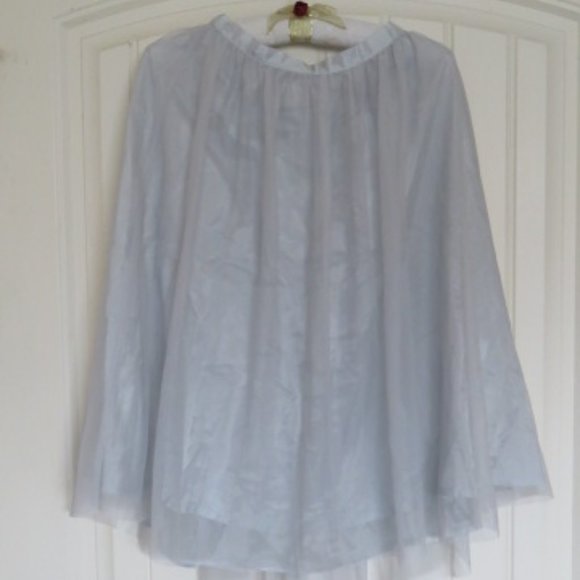 ZARA Basics Pearl Grey Tulle Skirt with Lining Small (K329) - Picture 1 of 5